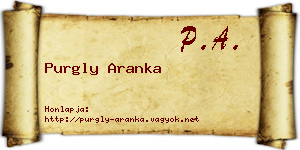 Purgly Aranka névjegykártya