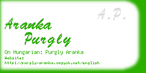 aranka purgly business card